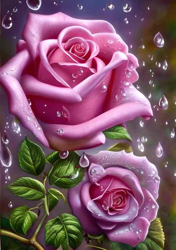 Insanely Detailed Fantasy Whimsical Rose Flower | Poster