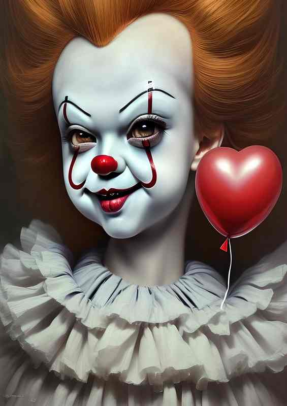 Pennywise With Love Heart Ballon | Canvas