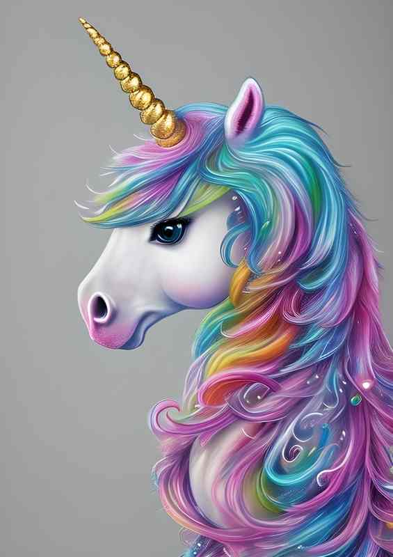 Unicorn Fluffy Pearlesque Amazing Colours | Poster