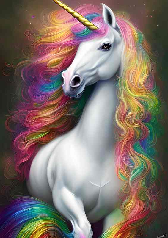 Unicorn Fluffy amazing colours | Poster