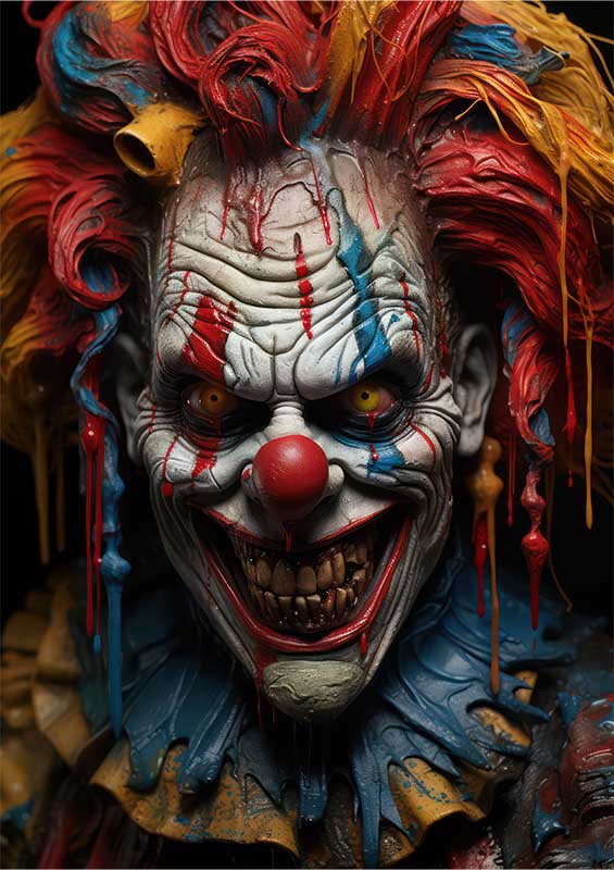 Colorburst Countenances scary clown hyper neo | Poster