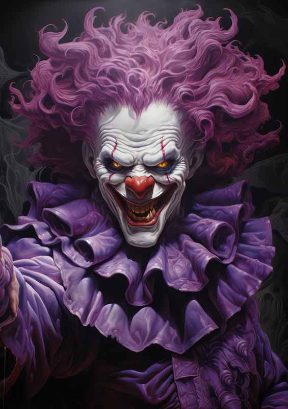 Painted clown in purple | Di-Bond