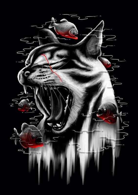 Fins vs Fur | Metal Poster