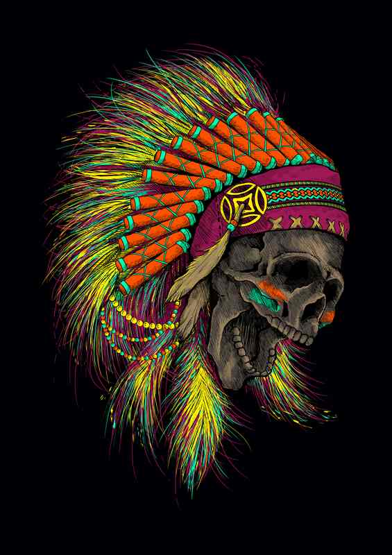 Jamboree skull indian | Canvas