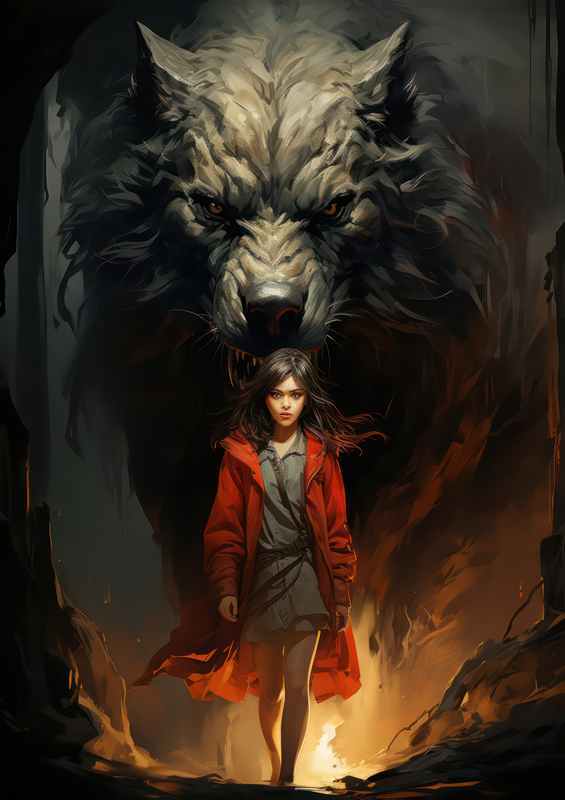Red Riding hood walking through the valley of death | Di-Bond