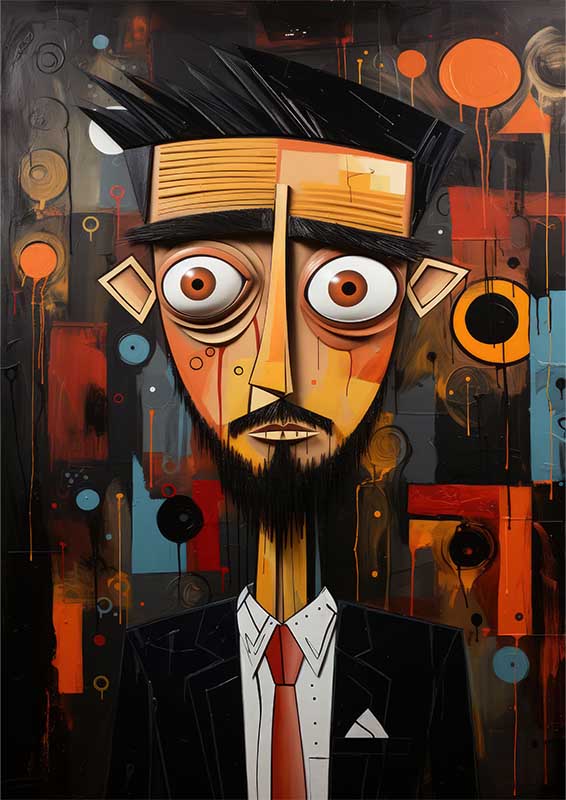 Expressive Colorplay man in the suit | Di-Bond