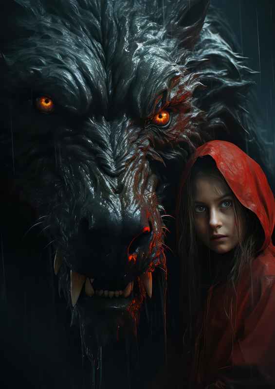 Red riding hoode and her protector | Canvas