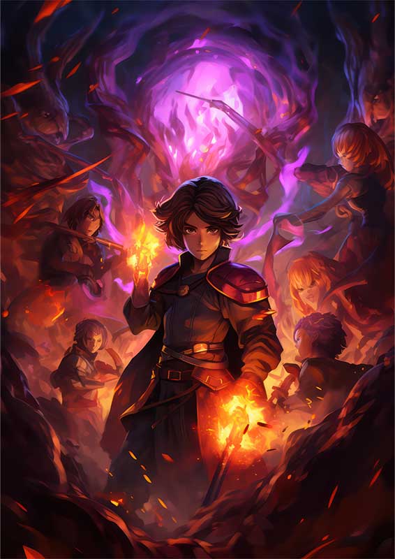 Anime wizzard Some colorful characters | Canvas