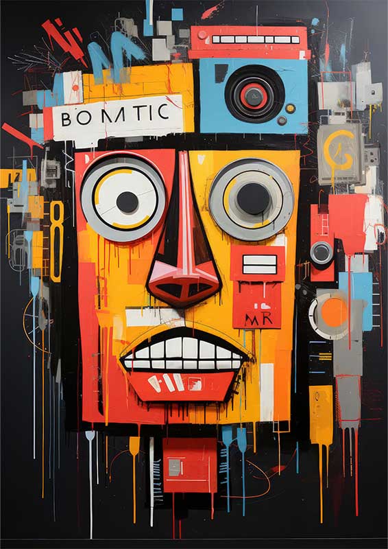 Kaleidoscope Chronicles Abstract Faces in Full Spectrum | Metal Poster