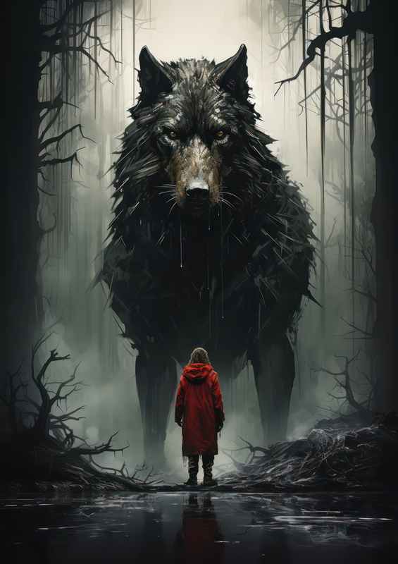Riding hood meeting her protector | Canvas