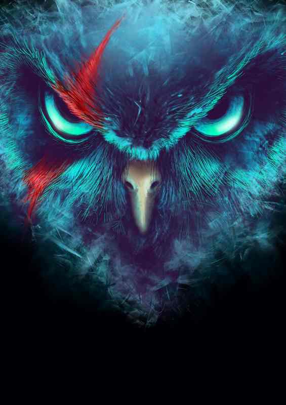 The Fearsome Owl In Blue | Canvas