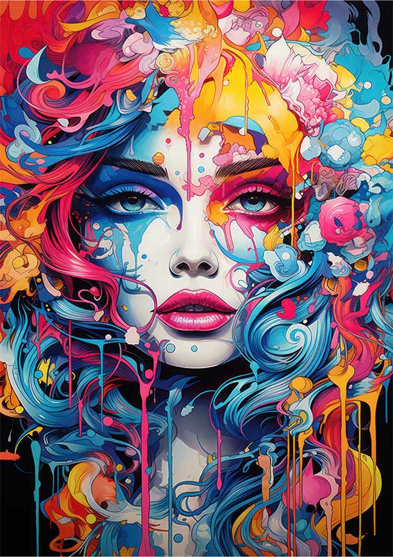 Kaleidoscopic Expressions amazingly vividly colored poster | Poster