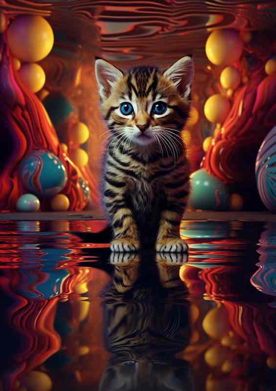 Droplet Drifters Cats in Water Scenes | Poster