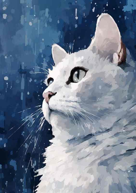 Kitten And Cosmos Feline Fantasies inthe white snow | Di-Bond