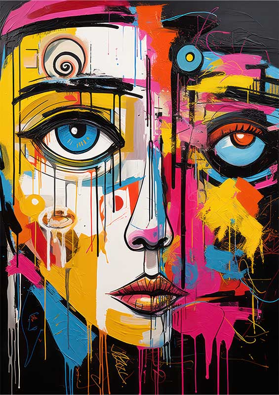 Pop Art Phantoms woman with a pearl earring | Poster