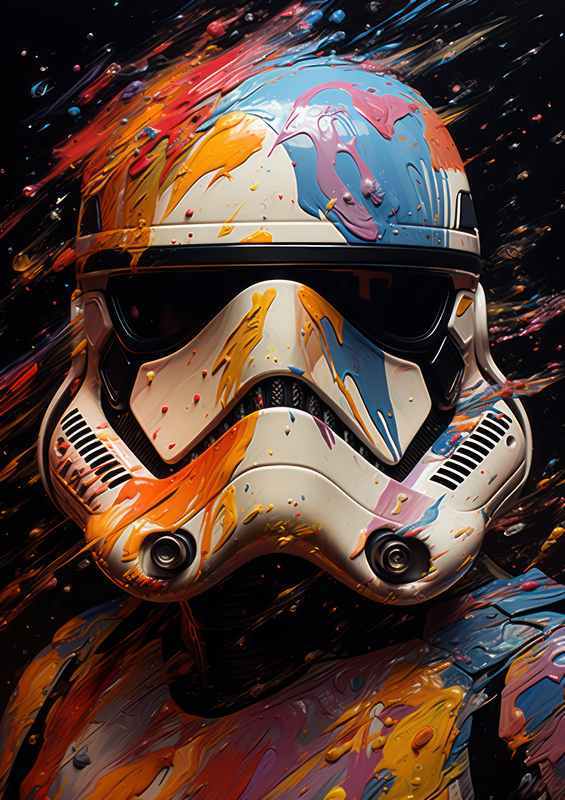 Storm Troopers helmet in a splash art style | Canvas