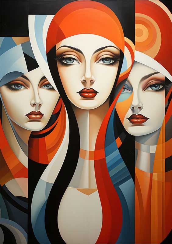 Pop Art Phantoms womens faces | Poster