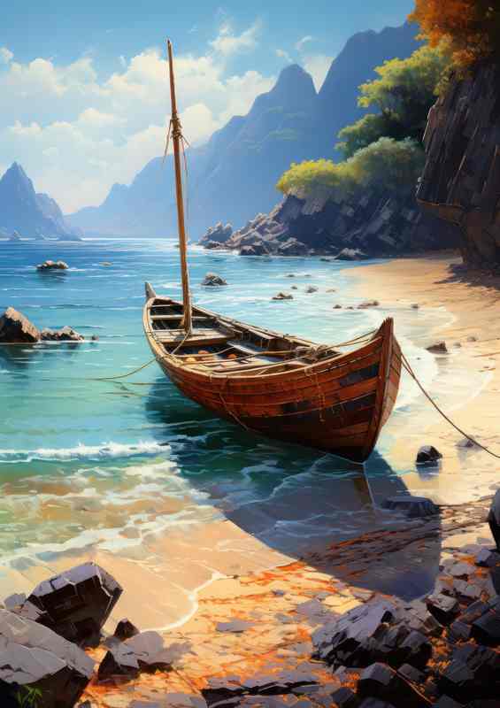 Small Boats Dream Serene Waters Edge | Canvas