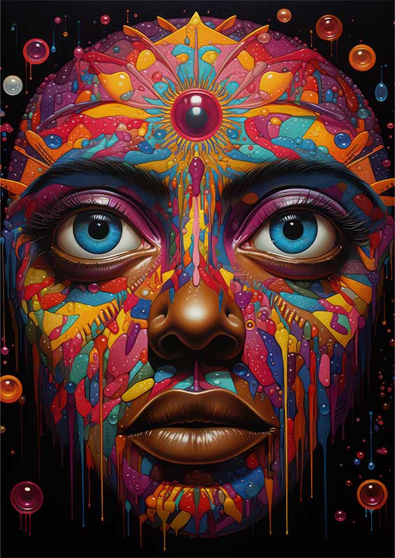 Psychedelic Personalities big blue eyes | Metal Poster