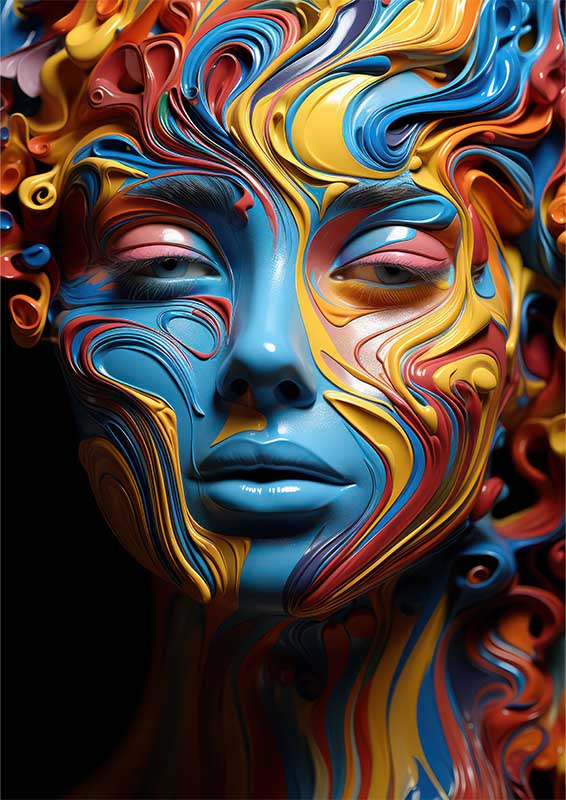 Psychedelic s painted face | Canvas