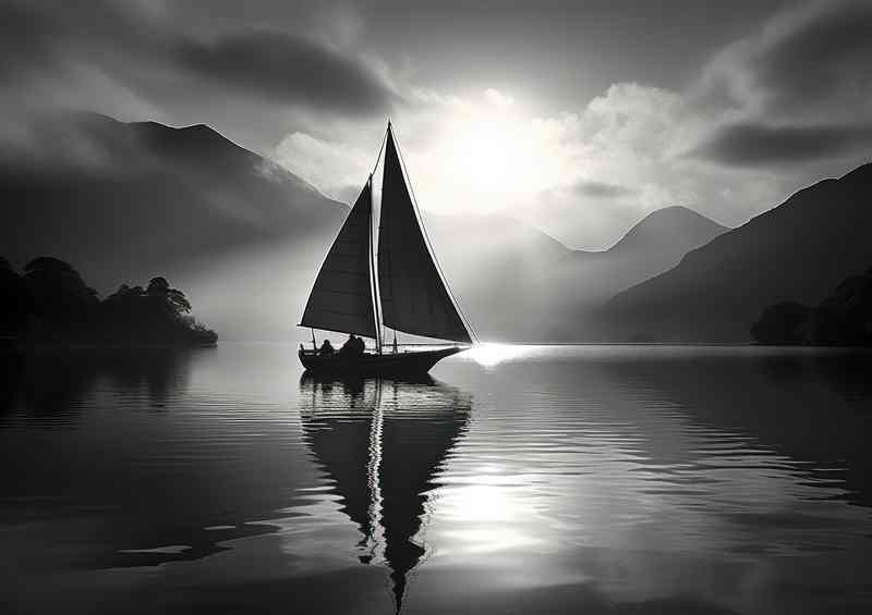Enchanting Moonlight Over Serene Yacht | Poster