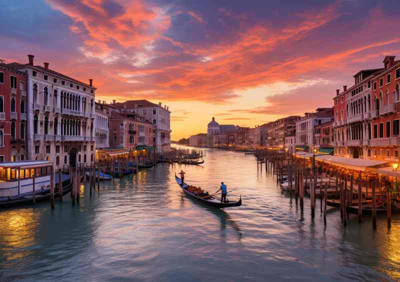 Golden Moments Grand Canal Sunset Reflections | Canvas