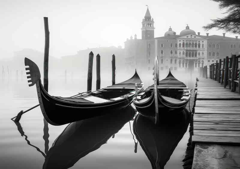 Gondola Magic Venice In Monochrome | Canvas