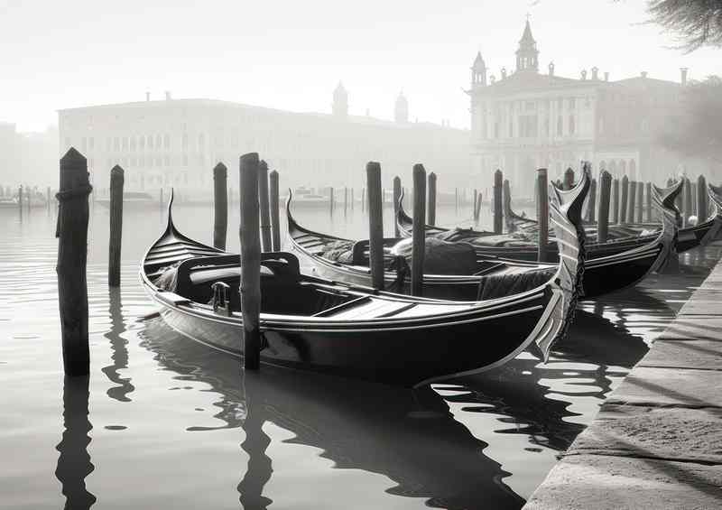 Gondolas Evening Reflections In Venice | Poster