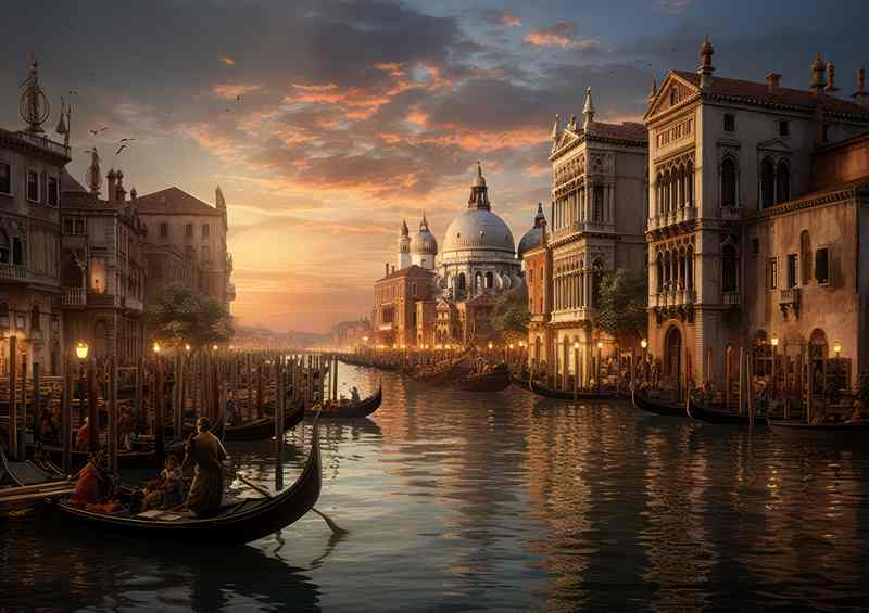 Grand Canal Elegance Evening's Radiant Palette | Canvas