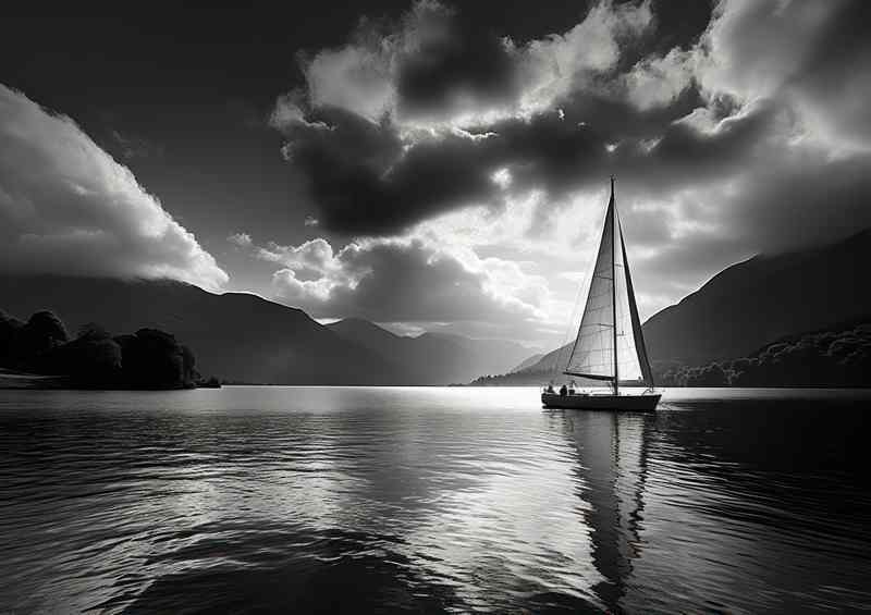 Sailing Serenity Yacht On Tranquil Waters | Canvas
