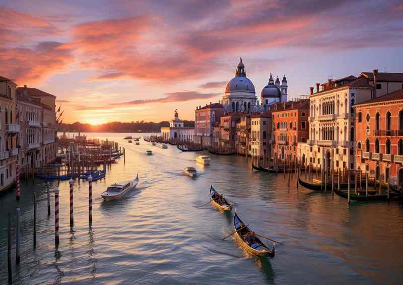 Serene Waters Grand Canal Sunset Symphony | Canvas