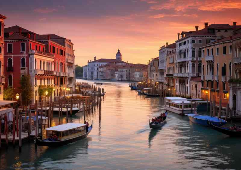 Sunset canal whispers gentle idyllic dreams | Canvas