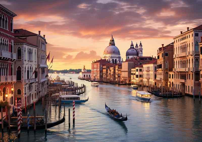 Twilight Tapestry Grand Canals Golden Hour | Poster