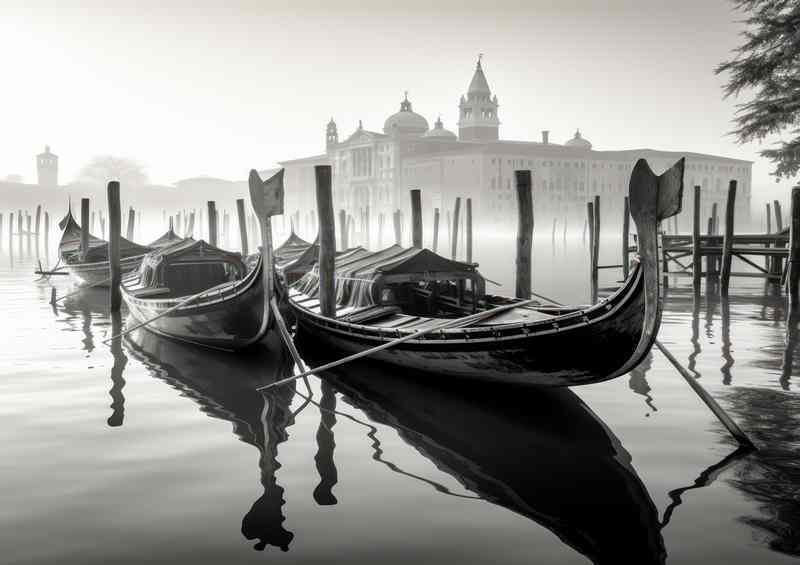 Venices Tranquil Waters Gondola Silhouett | Di-Bond