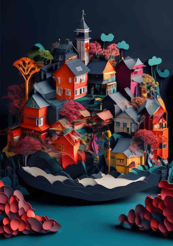 CulCon Cities Flrsh Rivr Metal Poster