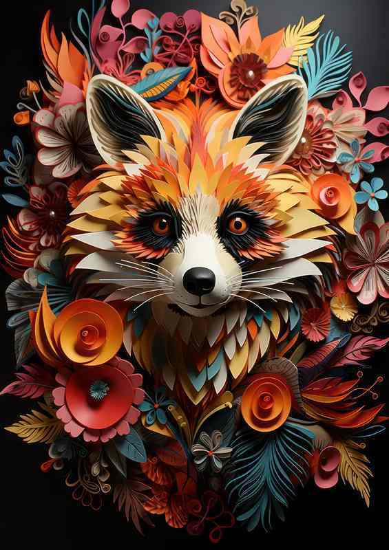 Wildness Artistic Animal & Flower Metal Poster