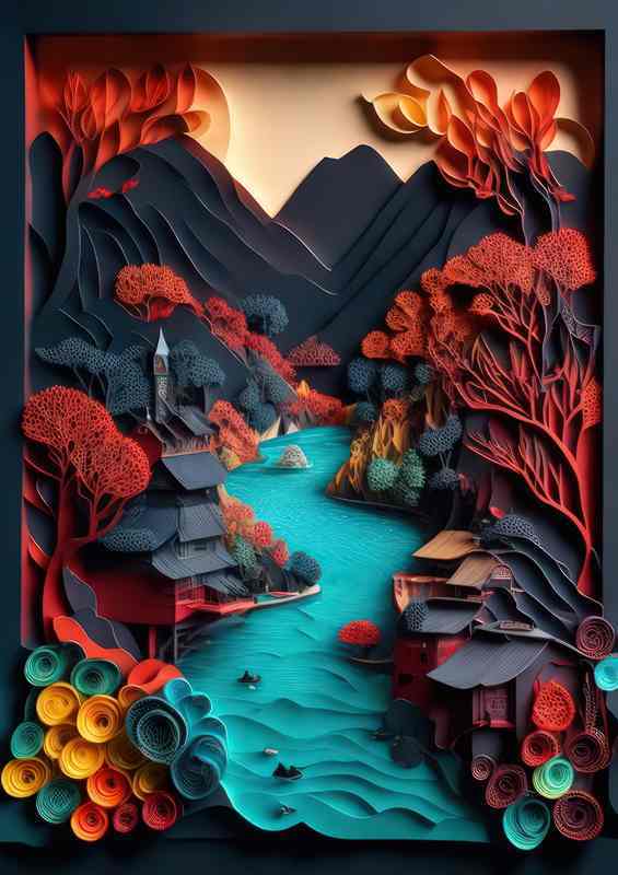 Flowing Through History Villages Are Built | Metal Poster