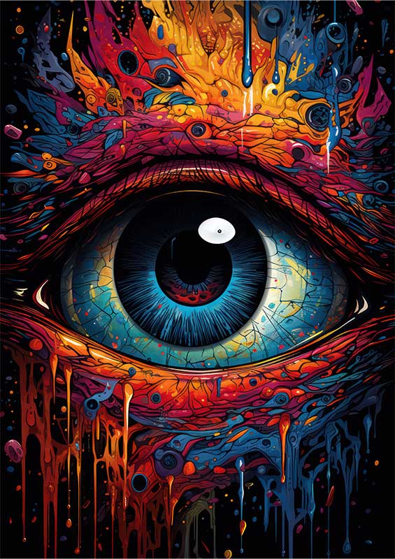 Rainbow Reverie Abstract Faces in a Spectrum of Hues | Poster