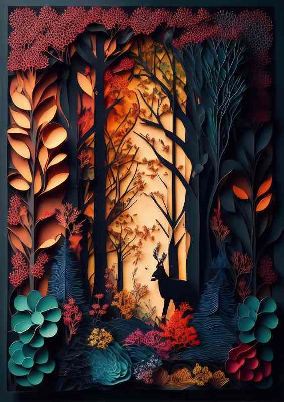 Glorious Nature | Artistic Animals & Flowers Metal Poster