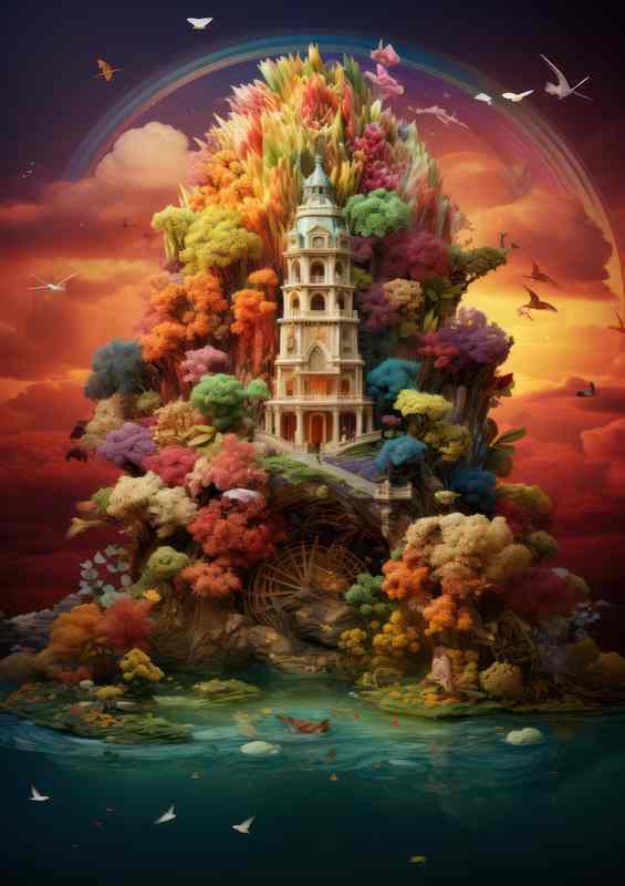 Mastering Elegance Rainbows And Flowers | Di-Bond