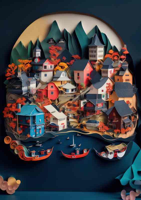 Riverside Radiance Cities Where Water Meets Urban Life | Metal Poster