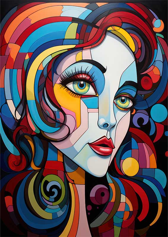 Rainbow Rhapsody with green eye | Metal Poster