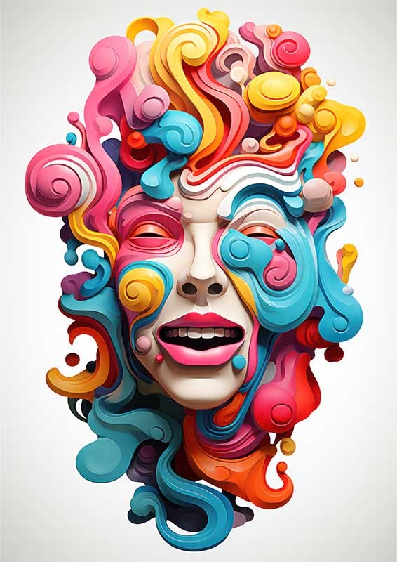 Spectrum of Emotions with colorful face | Canvas