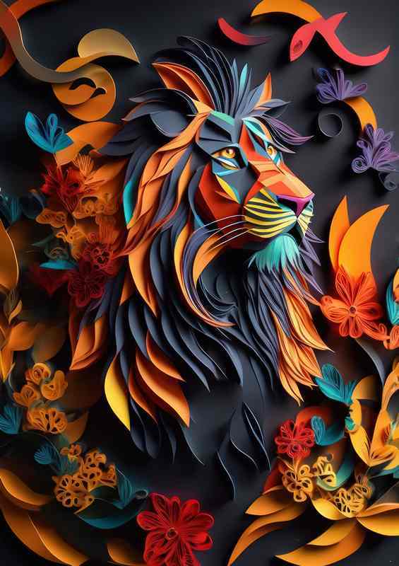 Wildlife in Bloom the Tiger | Metal Poster