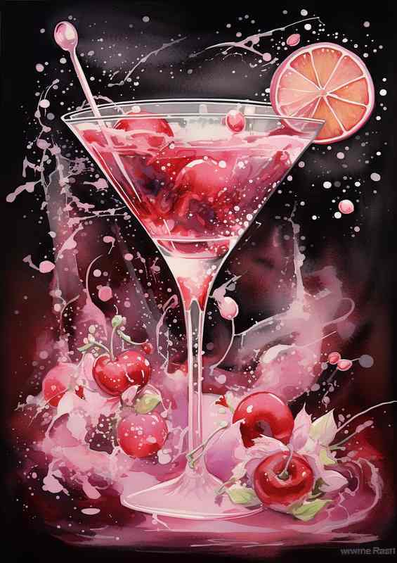 Cocktail Noir Martini Illustrations with a Mysterious Vibe | Canvas