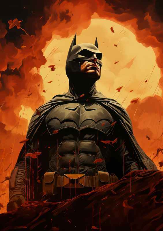 The Batman with a group of bats | Canvas