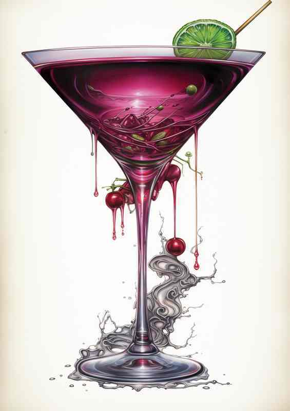 Sips in Spectrum The Magenta And Emerald Martini Experience | Poster