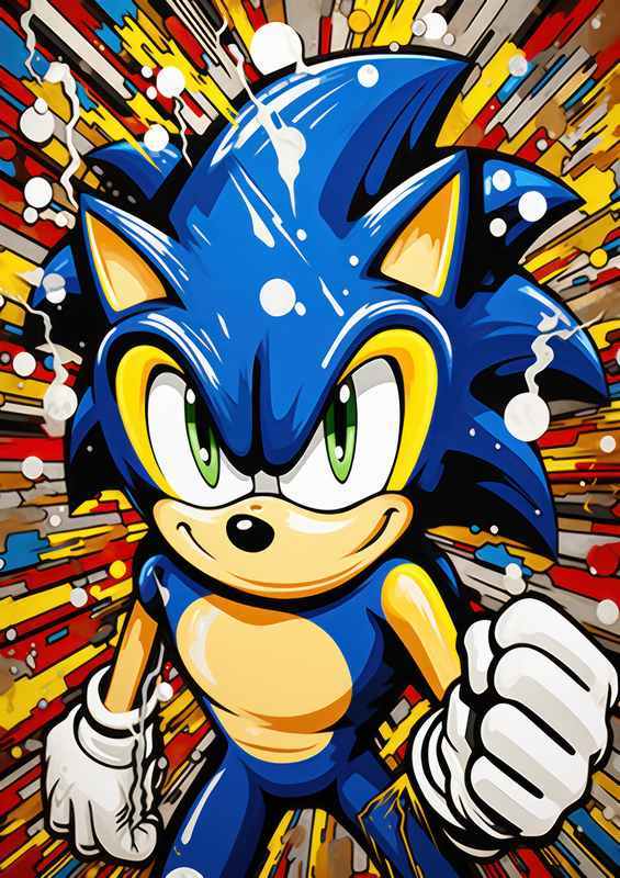 The Blue Hedgehog in pop art style | Poster