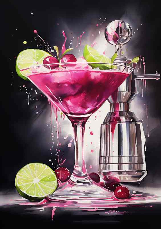 Vivid Vintages A Display of Artful Drink Designs | Metal Poster