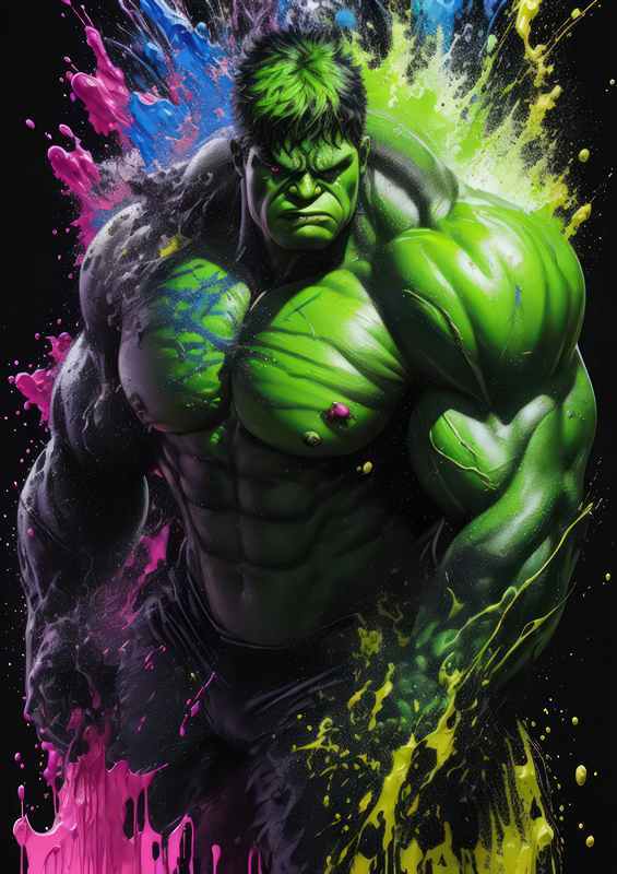 The Hulk black background splash art style | Di-Bond